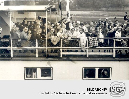 Bildpostkarte "Dampferfahrt von Meißen."