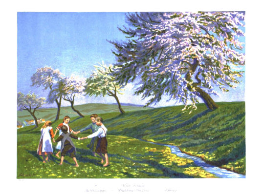 Lithographie 'Frühling (Im Lenz)' von Wilhelm Schacht