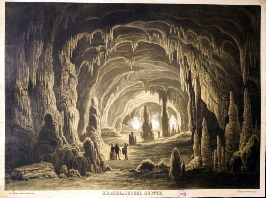 Lithographie 'Die Adelsberger Grotte' eines unbekannten Künstlers