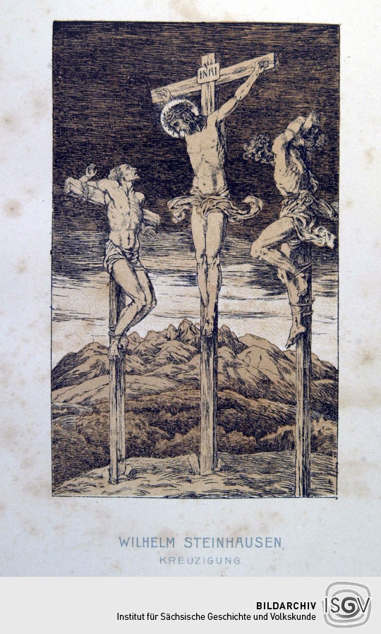 Lithographie 'Kreuzigung' von Wilhem Steinhausen