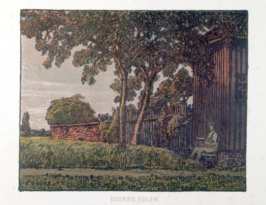 Lithographie 'Feierabend' von Eduard Euler