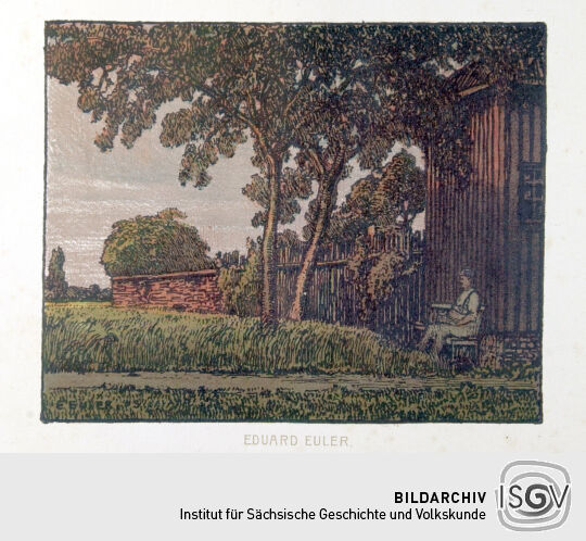 Lithographie 'Feierabend' von Eduard Euler