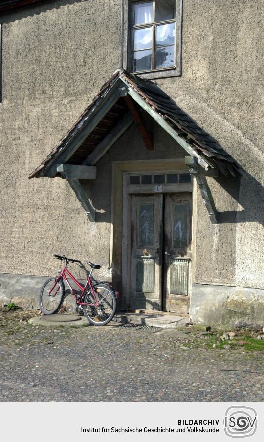 Ansicht des ehemaligen Gutshofs in Merkwitz mit Wirtschaftsgebäuden