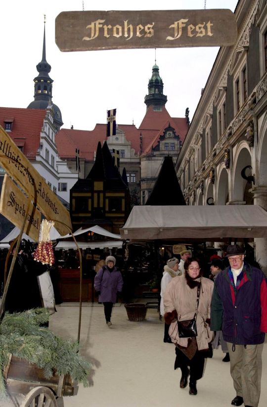 Ansicht eines Dresdner Weihnachtsmarktes