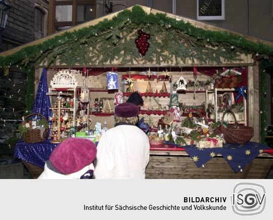 Ansicht eines Dresdner Weihnachtsmarktes