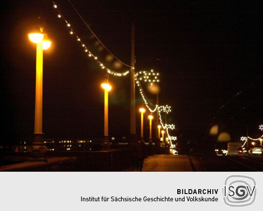 Straßenbeleuchtung der Augustusbrücke Dresden 2001