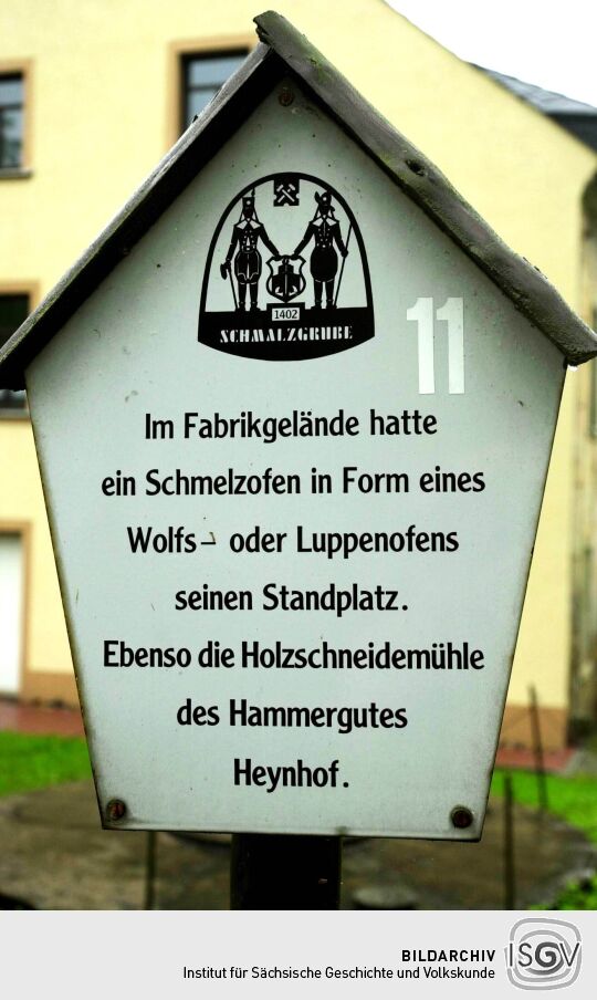 Informationstafel zum Hammergut in Schmalzgrube