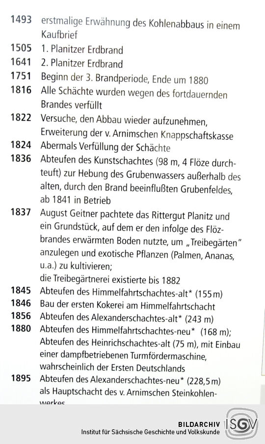 Informationstafel - Schloss Planitz