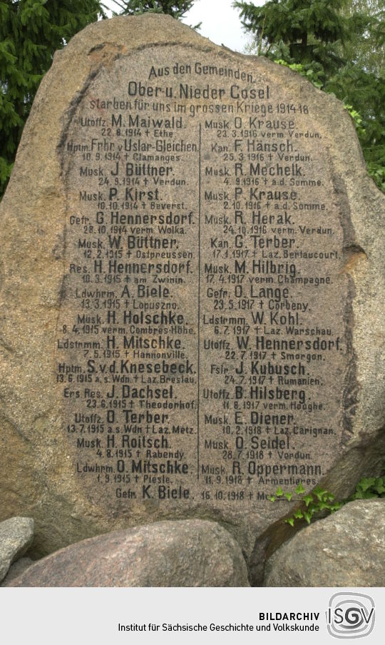 Gedenkstein für gefallene Soldaten des 1. Weltkrieges in Kosel