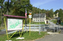 Bild: Grenzübergang zwischen Hora Svaté Kateřiny [Katharinenberg] und Deutschkatharinenberg