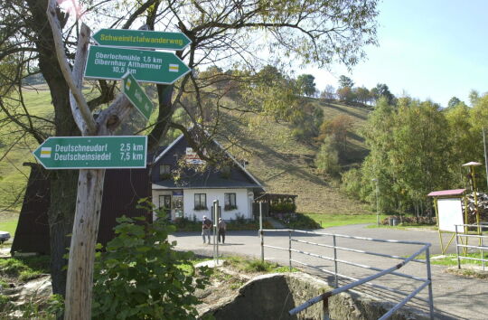 Grenzübergang zwischen Hora Svaté Kateřiny [Katharinenberg] und Deutschkatharinenberg