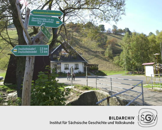 Grenzübergang zwischen Hora Svaté Kateřiny [Katharinenberg] und Deutschkatharinenberg