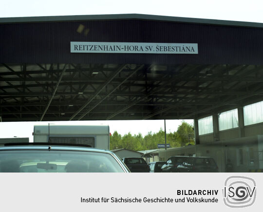 Ansicht des Grenzübergangs Reitzenhain/ Hora Svatého Šebestiána