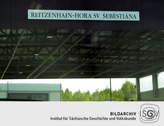 Ansicht des Grenzübergangs Reitzenhain/ Hora Svatého Šebestiána