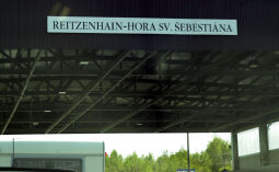 Bild: Ansicht des Grenzübergangs Reitzenhain/ Hora Svatého Šebestiána