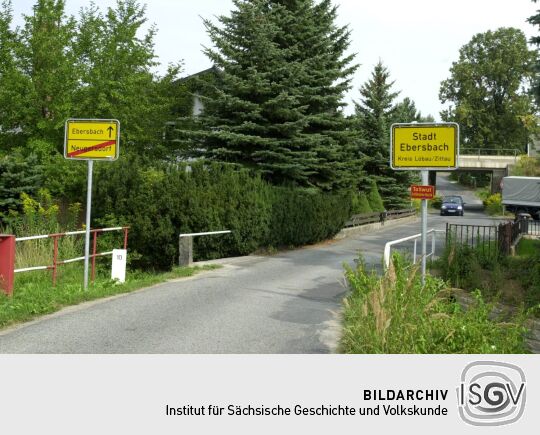 Ansicht der Grenze zwischen Neugersdorf und Jiříkov