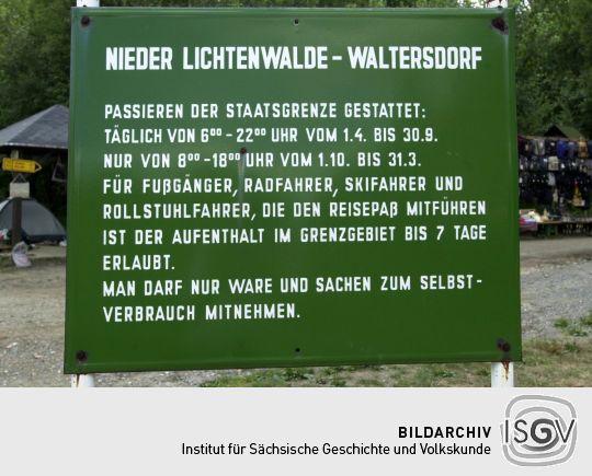 Ansicht der Grenze zwischen Waltersdorf und Myslivny