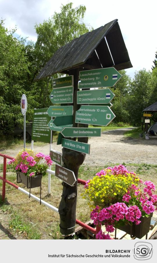 Ansicht der Grenze zwischen Waltersdorf und Myslivny