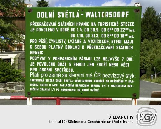 Ansicht der Grenze zwischen Waltersdorf und Myslivny