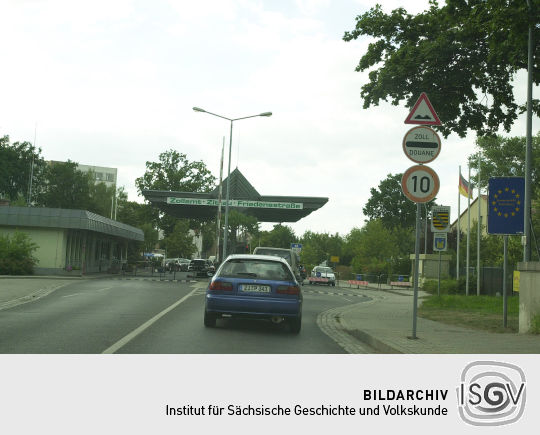 Ansicht des Grenzübergangs zwischen Zittau und Bogatynia