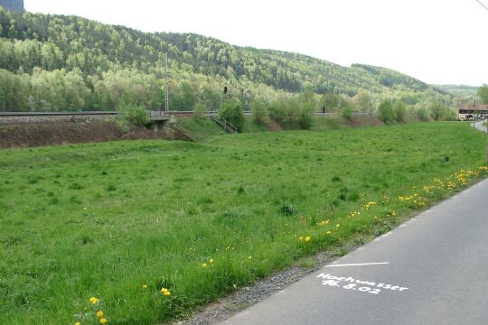 Flutmarke im Elbtal bei Königstein