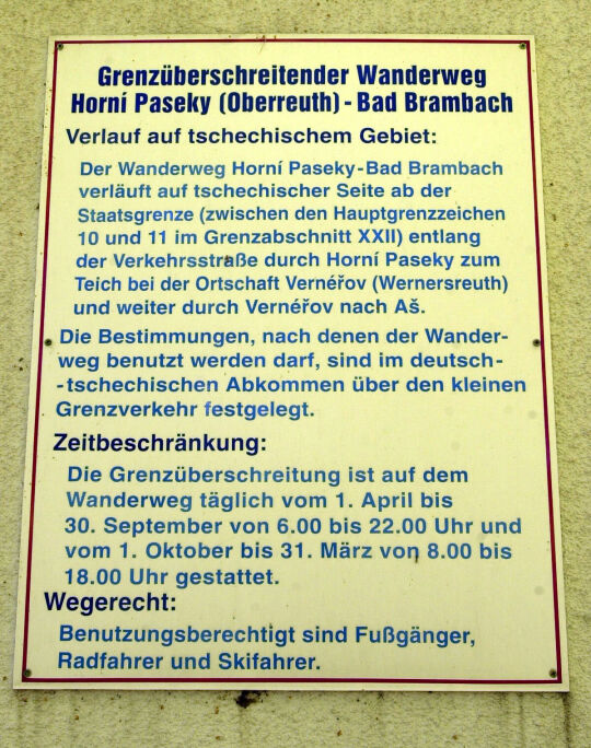 Ansicht der Grenze zwischen Bad Brambach und Horní Paseky