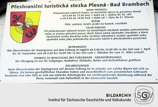 Ansicht der Grenze zwischen Bad Brambach und Plesná