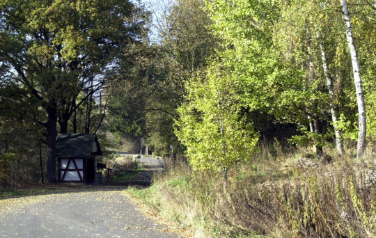 Ansicht der Grenze zwischen Bad Brambach und Plesná