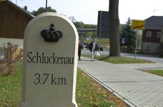 Ansicht der Grenze zwischen Hohberg und Rožany