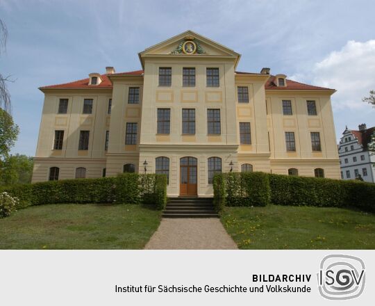 Ansicht von Rittergut, Schloss und Barockgarten in Zabeltitz