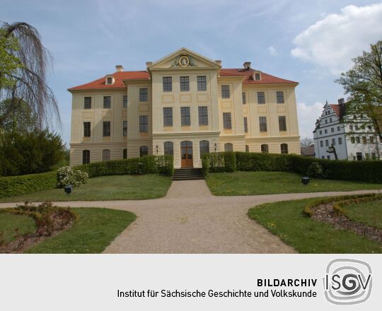 Ansicht von Rittergut, Schloss und Barockgarten in Zabeltitz