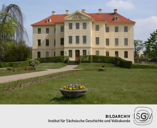 Ansicht von Rittergut, Schloss und Barockgarten in Zabeltitz