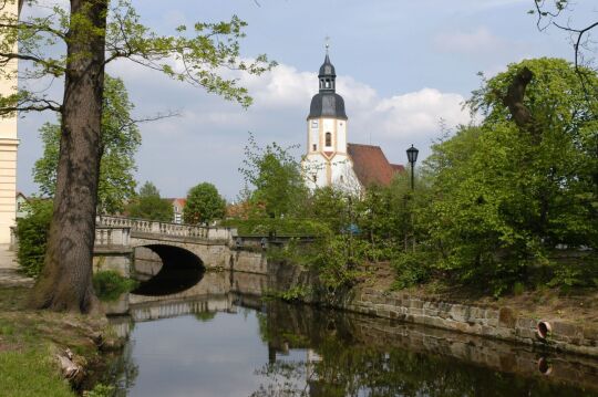 Ansicht von Rittergut, Schloss und Barockgarten in Zabeltitz