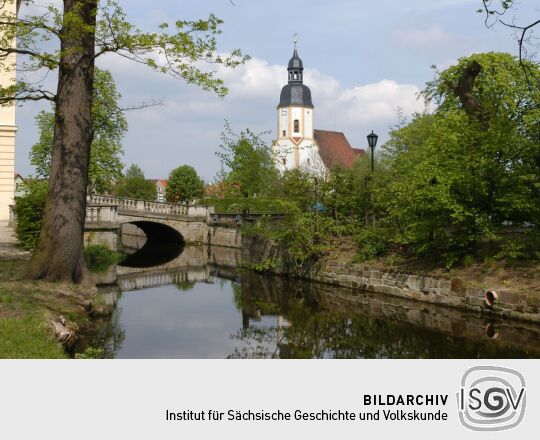 Ansicht von Rittergut, Schloss und Barockgarten in Zabeltitz