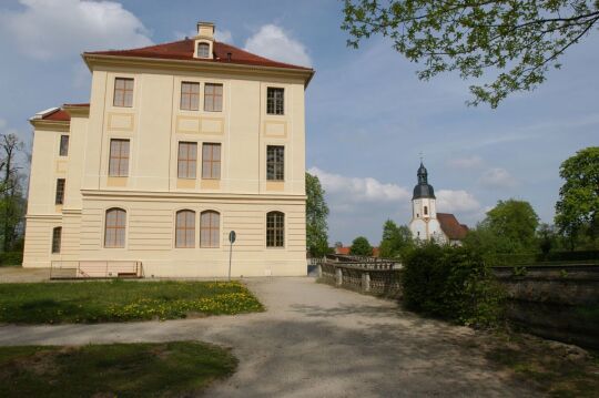 Ansicht von Rittergut, Schloss und Barockgarten in Zabeltitz