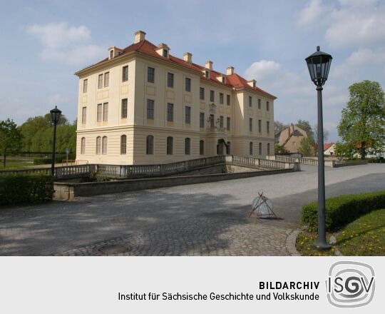 Ansicht von Rittergut, Schloss und Barockgarten in Zabeltitz