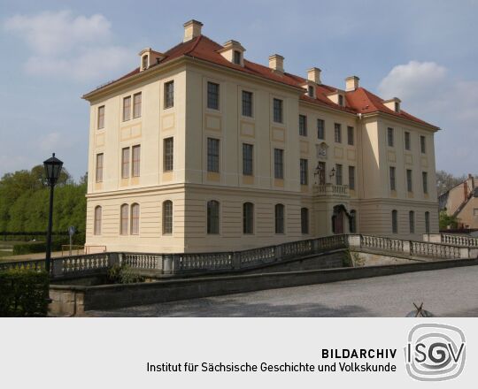 Ansicht von Rittergut, Schloss und Barockgarten in Zabeltitz