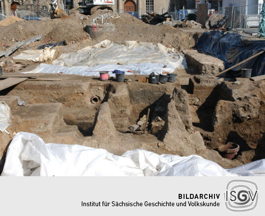 Freigelegte Kellergeschosse am Dresdner Neumarkt