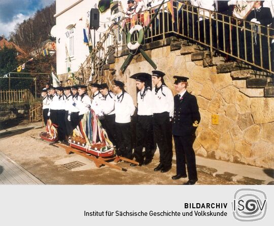Junge Schiffer bei der Schifferfastnacht in Postelwitz