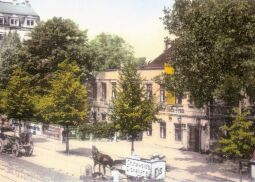 Ansicht des Ball-Etablissements "Sächsischer Prinz" und der Schandauer Straße