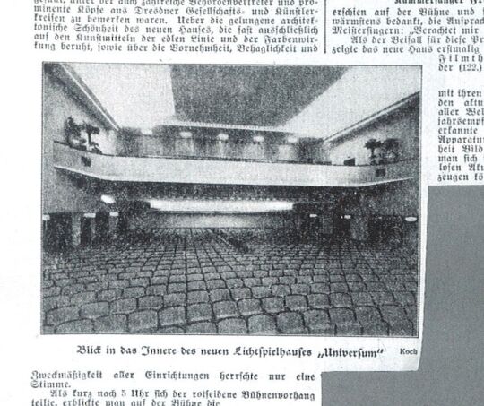 Innenansicht des Filmtheaters "Universum"