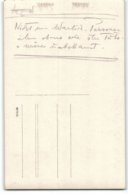 Rückseite einer Postkarte