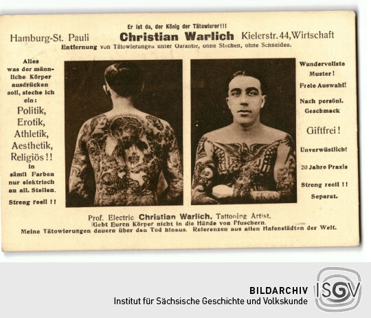 Werbepostkarte von Christian Warlich - Vorderseite