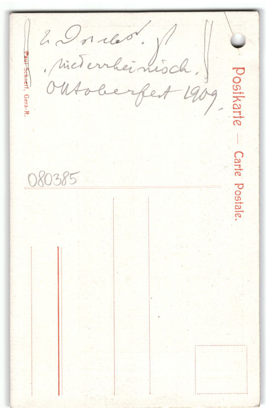 Rückseite einer Postkarte