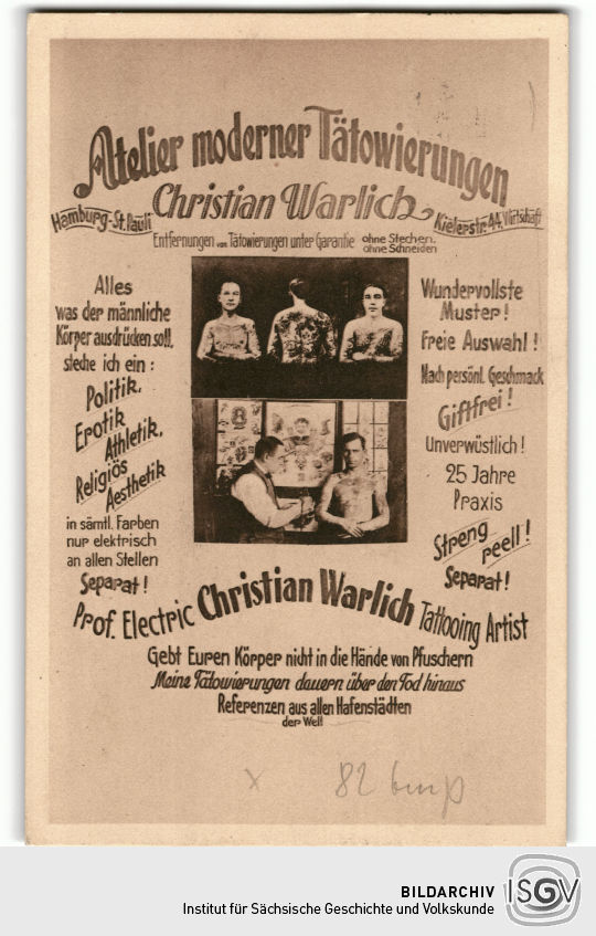 Werbepostkarte von Christian Warlich - Vorderseite