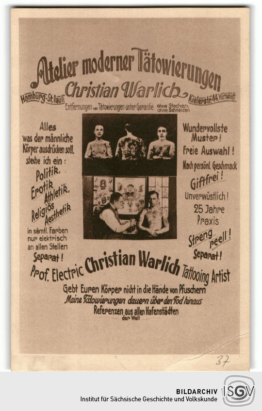 Werbepostkarte von Christian Warlich - Vorderseite