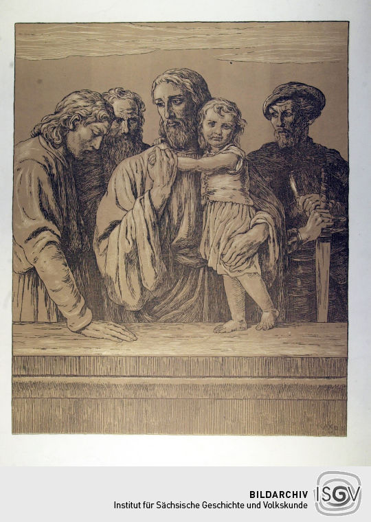 Lithographie 'Der Größte im Himmelreich' von Wilhelm Steinhausen