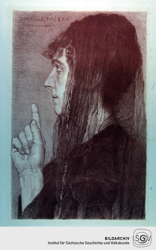 Lithpgraphie 'Die Parze' von Cornelia Paczka