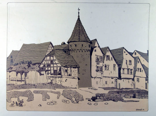 Lithographie ohne Titel von Erwin Heinrich