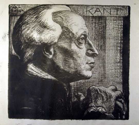 Lithographie 'Kant' von Karl Bauer